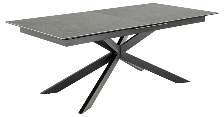 Kulissentisch >Irwine< ausziehbar bis 240cm, in schwarz, Glas-Keramik - 200(240)x76x100cm (BxHxT)