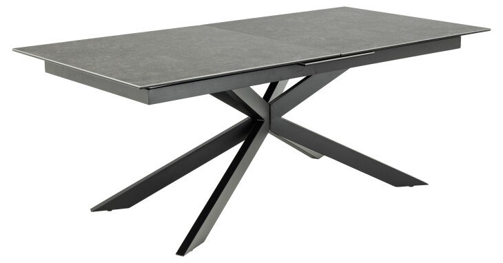 Kulissentisch >Irwine< ausziehbar bis 240cm, in schwarz, Glas-Keramik - 200(240)x76x100cm (BxHxT)