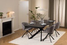Kulissentisch >Irwine< ausziehbar bis 240cm, in schwarz, Glas-Keramik - 200(240)x76x100cm (BxHxT)