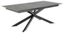 Kulissentisch >Irwine< ausziehbar bis 240cm, in schwarz, Glas-Keramik - 200(240)x76x100cm (BxHxT)