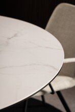 Esstisch >Heaven< rund in weiss, Glas-Keramik - 75,5x119cm (HxD)