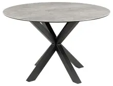 Esstisch >Heaven< rund in Grau, Glas - Keramik -...