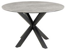 Esstisch >Heaven< rund in Grau, Glas - Keramik -...
