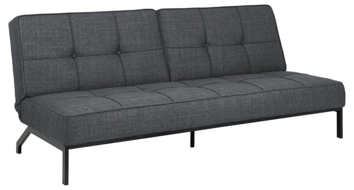 Schlafsofa >Perugia< mit Klappfunktion in Bezugsstoff Grau, Stahlgestell - 198x87x95cm (BxHxT)