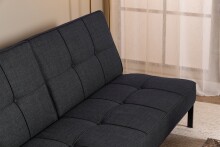 Schlafsofa >Perugia< mit Klappfunktion in Bezugsstoff Grau, Stahlgestell - 198x87x95cm (BxHxT)