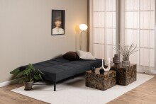 Schlafsofa >Perugia< mit Klappfunktion in Bezugsstoff Grau, Stahlgestell - 198x87x95cm (BxHxT)