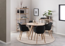 Esstisch >Townsville< rund, in Eiche furniert / weiss pigmentiert, MDF - 75x100cm (HxD)
