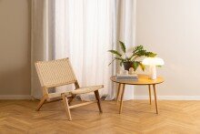 Holzstuhl >Carson< in Eiche, Geflecht Beige,...