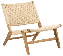 Holzstuhl >Carson< in Eiche, Geflecht Beige,...