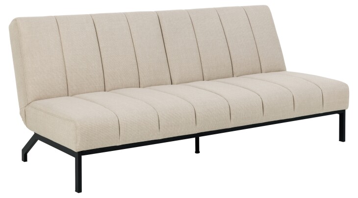 Schlafsofa >Caix< klappbar, in Stoff Beige, Stahlgestell - 198x87x95cm (BxHxT)