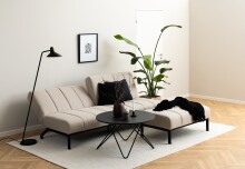 Schlafsofa >Caix< klappbar, in Stoff Beige, Stahlgestell - 198x87x95cm (BxHxT)