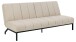 Schlafsofa >Caix< klappbar, in Stoff Beige, Stahlgestell - 198x87x95cm (BxHxT)