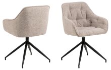 Schalenstuhl >Brooke< Sterngestell drehbar, in Beige, Stoff - 57x82x54,5cm (BxHxT)