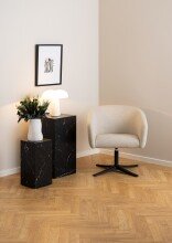 Loungesessel >Ramsey< in Bezugsstoff Beige, Stahlgestell drehbar - 72x76x67cm (BxHxT)