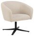 Loungesessel >Ramsey< in Bezugsstoff Beige, Stahlgestell drehbar - 72x76x67cm (BxHxT)