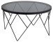 Couchtisch >Halstow< rund, in Rauch-Grau-Glas, Stahlgestell - 45,2x80cm (HxD)