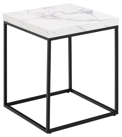 Beistelltisch >Barossa< in Marmoroptik-weiss, Stahl, MDF - 45x40cm (HxD)