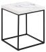 Beistelltisch >Barossa< in Marmoroptik-weiss, Stahl, MDF - 45x40cm (HxD)