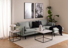 Couchtisch >Barossa< in Marmoroptik-weiss, Stahl, MDF - 45x60cm (HxD)