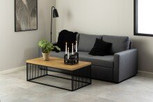 Couchtisch >Strington< in Wildeiche Dekor, Stahl, MDF - 120x42x60cm (BxHxT)