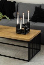 Couchtisch >Strington< in Wildeiche Dekor, Stahl, MDF - 120x42x60cm (BxHxT)