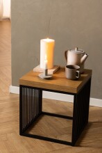 Beistelltisch >Strington< in Wildeiche Dekor, Stahl, MDF - 42x40cm (HxD)