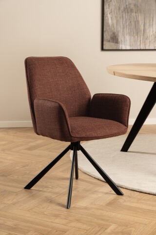 Schalenstuhl >Glenda< (2er-Set) Sternfuß drehbar, in terracotta - 61x88,5x63 (BxHxT)