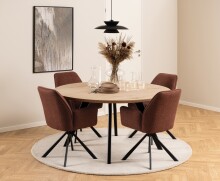 Schalenstuhl >Glenda< (2er-Set) Sternfuß drehbar, in terracotta - 61x88,5x63 (BxHxT)