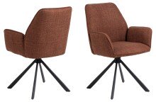 Schalenstuhl >Glenda< (2er-Set) Sternfuß drehbar, in terracotta - 61x88,5x63 (BxHxT)