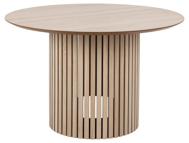 Esstisch >Linley< rund, in Eiche / weiss pigmentiert, MDF - 75x120cm (HxD)