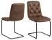 Freischwinger >Kira< (2er-Set) Sitzschale in Braun, Stoff, Stahl - 48x92x56cm (BxHxT)