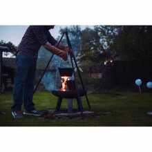 Feuerschale >378806< in anthrazit, Stahl pulverbeschichtet - 55x37x71cm (BxHxT)