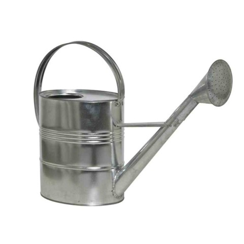 Gießkanne >ZINK / METALL< in silber, Stahlblech verzinkt - 56x40x19cm (BxHxT)