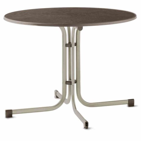 Klapptisch >236/< in mocca, Mecalit®-Pro, Stahl - 72x100cm (HxD)