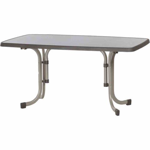 Klapptisch >253/< in mocca, Mecalit®-Pro, Stahl - 150x72x90cm (BxHxT)