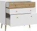 Kommode >Harllson< mit 3 Schubladen, in Weiss/ Mauvella Eiche Dekor - 89,8x86,5x41,5cm (BxHxT)