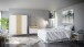 Kommode >Harllson< mit 3 Schubladen, in Weiss/ Mauvella Eiche Dekor - 89,8x86,5x41,5cm (BxHxT)