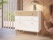 Kommode >Harllson< mit 3 Schubladen, in Weiss/ Mauvella Eiche Dekor - 89,8x86,5x41,5cm (BxHxT)