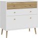 Kommode >Harllson< mit 3 Schubladen, in Weiss/ Mauvella Eiche Dekor - 89,8x86,5x41,5cm (BxHxT)