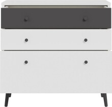 Kommode >Harllson< 3 Schubladen, in Weiss/ Wolfram grau  - 89,8x86,5x41,5cm (BxHxT)