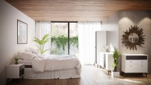 Kommode >Harllson< 3 Schubladen, in Weiss/ Wolfram grau  - 89,8x86,5x41,5cm (BxHxT)