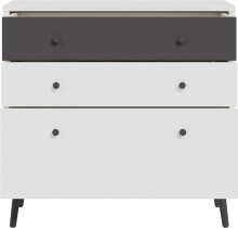 Kommode >Harllson< 3 Schubladen, in Weiss/ Wolfram grau  - 89,8x86,5x41,5cm (BxHxT)