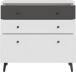 Kommode >Harllson< 3 Schubladen, in Weiss/ Wolfram grau  - 89,8x86,5x41,5cm (BxHxT)