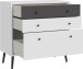 Kommode >Harllson< 3 Schubladen, in Weiss/ Wolfram grau  - 89,8x86,5x41,5cm (BxHxT)