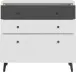 Kommode >Harllson< 3 Schubladen, in Weiss/ Wolfram grau  - 89,8x86,5x41,5cm (BxHxT)