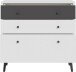 Kommode >Harllson< 3 Schubladen, in Weiss/ Wolfram grau  - 89,8x86,5x41,5cm (BxHxT)