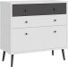 Kommode >Harllson< 3 Schubladen, in Weiss/ Wolfram grau  - 89,8x86,5x41,5cm (BxHxT)