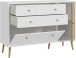 Sideboard >Harllson< 2 Schubladen, 1 Tür, 1 Klappe, in Weiss / Mauvella Eiche Dekor - 124,5x86,5x41,5cm (BxHxT)