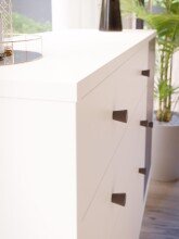 Sideboard >Harllson< 2 Schubladen, 1 Tür, 1 Klappe, in Weiss/ Wolfram grau - 124,5x86,5x41,5cm (BxHxT)