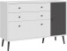 Sideboard >Harllson< 2 Schubladen, 1 Tür, 1 Klappe, in Weiss/ Wolfram grau - 124,5x86,5x41,5cm (BxHxT)